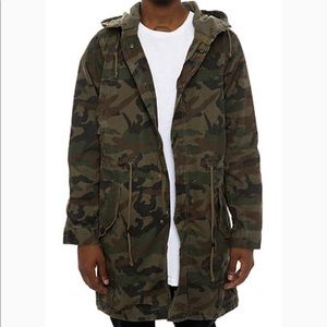 Camo fishtail parka